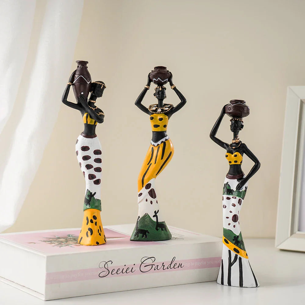 3 Pcs Oluwo Harvest Guardians Färgglada Handgjorda Figurer