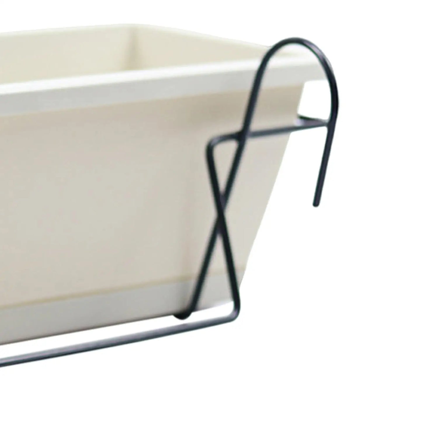 Carvallo Flex Balkongplanter | Med krokar och droppskål | 8 L plastblomlåda för räcken och fönster | Utomhus och inomhus