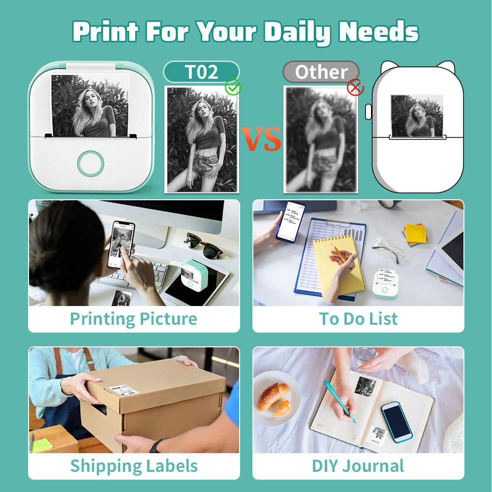 Portabel Mini Skrivare - Den Snabba Fotoprinter