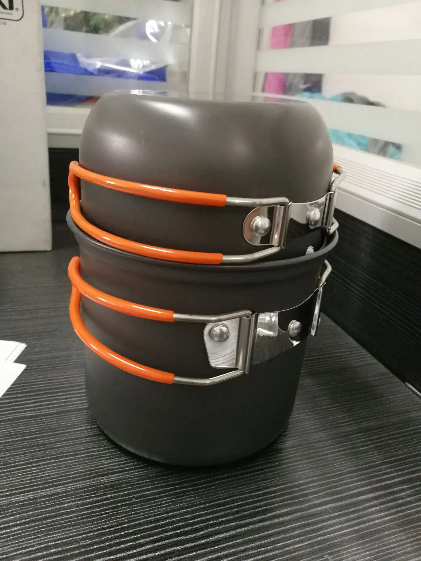 Carvallo CookLite Camping Kokksett | Lett & Sammenleggbar | Gryte med Lok | Inkl. Transportveske | For Vandring, Trekking & Utendørs