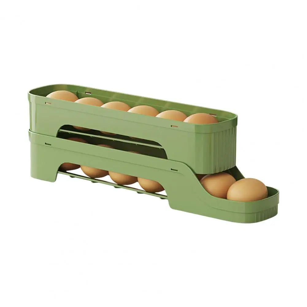 Carvallo RolloMaxx | 4-lagers äggorganisatör | Platsbesparande & Självrullande | Transparent design