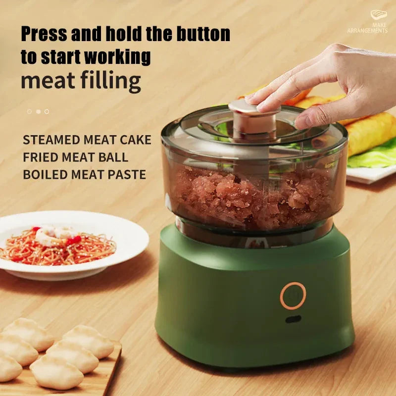 Carvallo | Mini Trådlös Elektrisk Vitlökshackare | 350 ml | USB-laddningsfunktion | För Kött, Grönsaker & Puréer