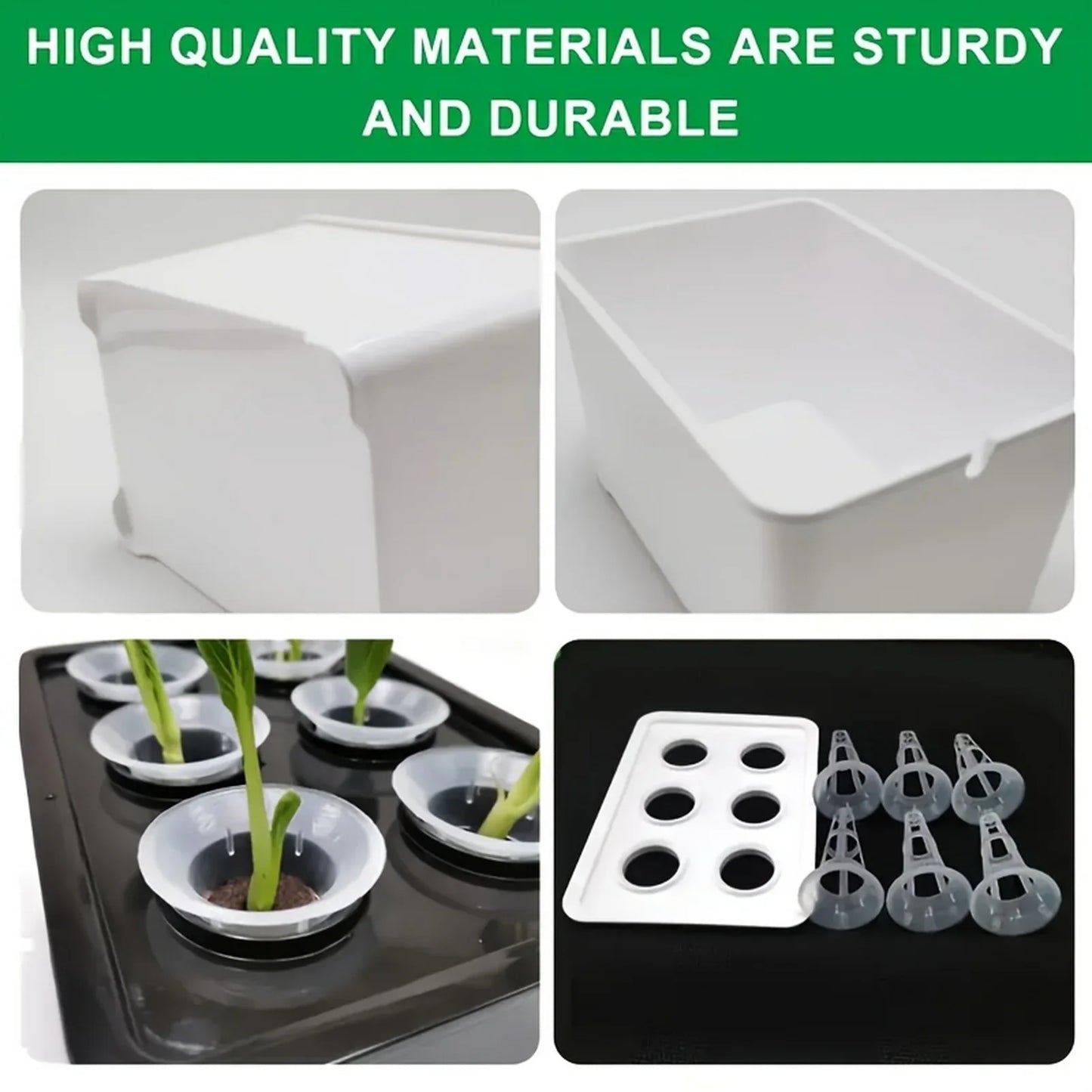 Carvallo Indoor-Grow-Set Hydroponiskt växtsystem för inomhusbruk | Självvattnande mini-växthus | 12×18×10,5 cm | För örter & sticklingar