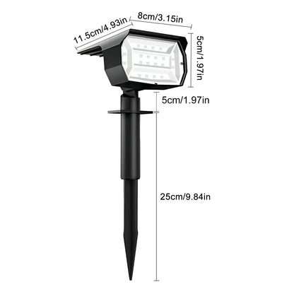 Carvallo - 20 LED RGB solspots med 2-i-1 mångsidig utomhusbelysning