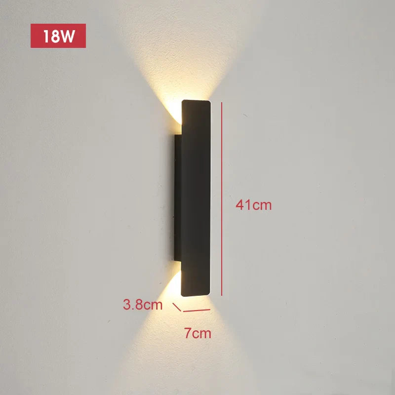 LumaStrix Noir | Väderbeständig LED utomhusvägglampa i aluminium, 18W