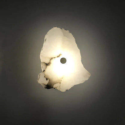 Lyxig naturlig marmor LED-vägglampa med koppardetaljer – modern inomhusvägglampa för sovrum och vardagsrumsinredning