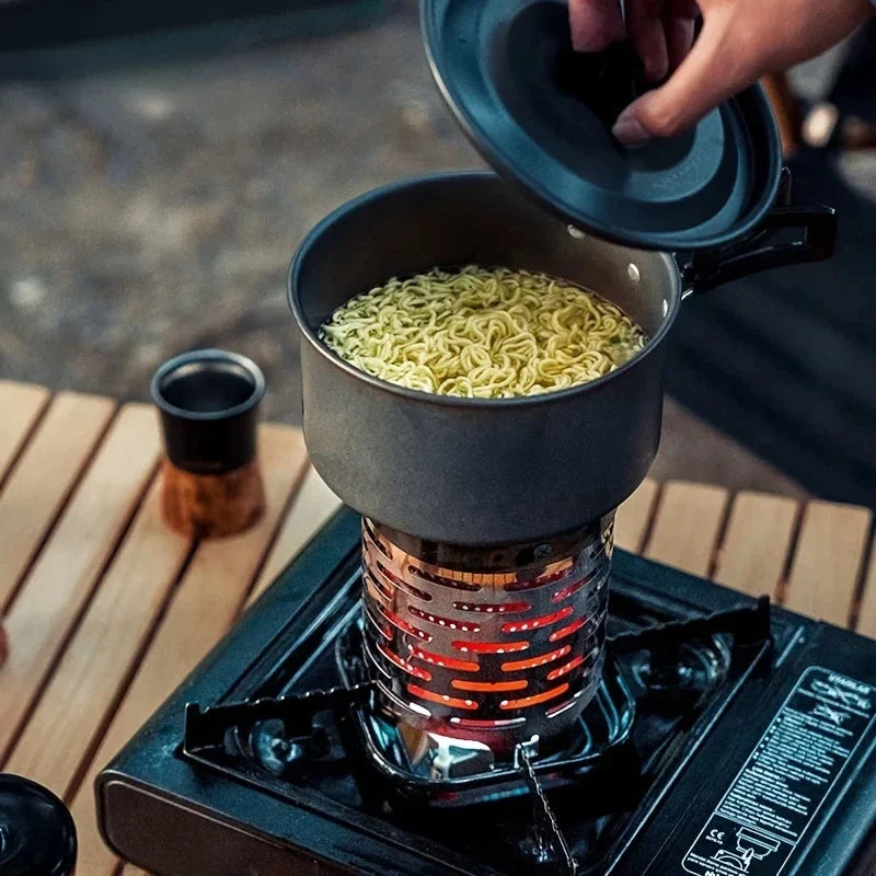 Carvallo Bärbar Mini-Gassvärmare för camping | Robust värmeskydd av rostfritt stål | Utomhussvärmarhuvud för gasolkök 14 × 12 cm