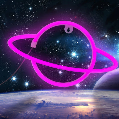 SpaceGlow Ljus - Dekorativ Neon Party LED Vägglampa