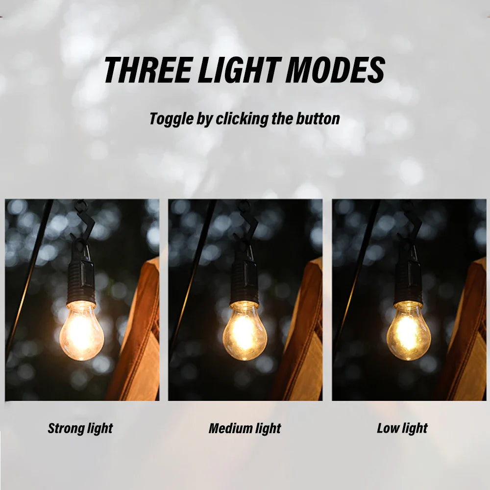 Carvallo Solar Campinglampa Vintage | Återuppladdningsbar via sol & USB | 3 ljuslägen | Bärbar & Vattentålig