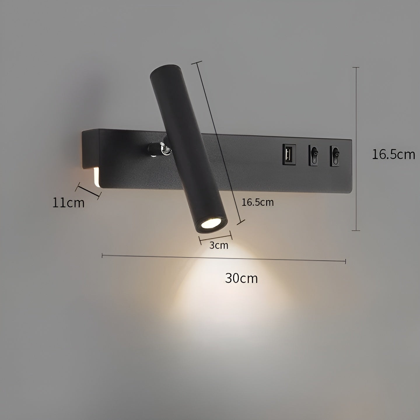 NordicBright Light - Nordic LED Vägglampa med Switch
