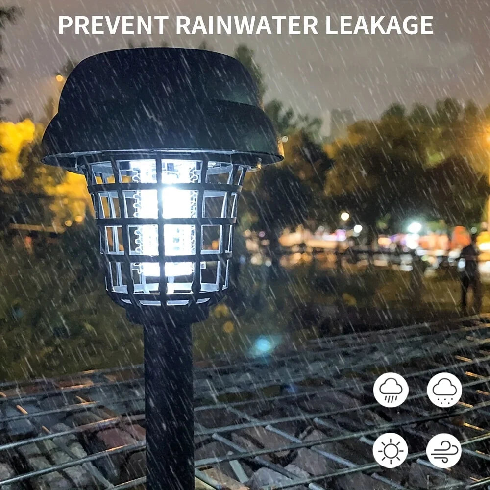 Carvallo Solar Insektsdödare | 2-i-1 Trädgårdslampa & Myggfälla | IP65 Vattentålig | Utan strömanslutning