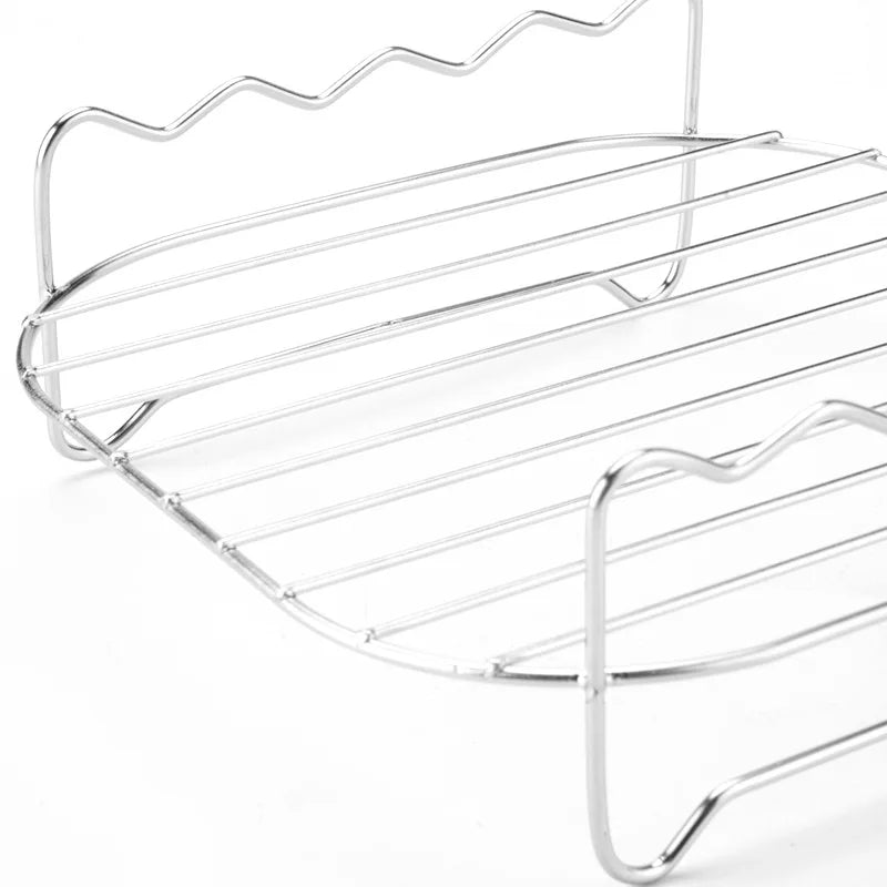 Carvallo AllGrillPro BBQ Grillset i rostfritt stål | Med spett & hållare | För grill, Airfryer & ångkokare | Utomhus & kök