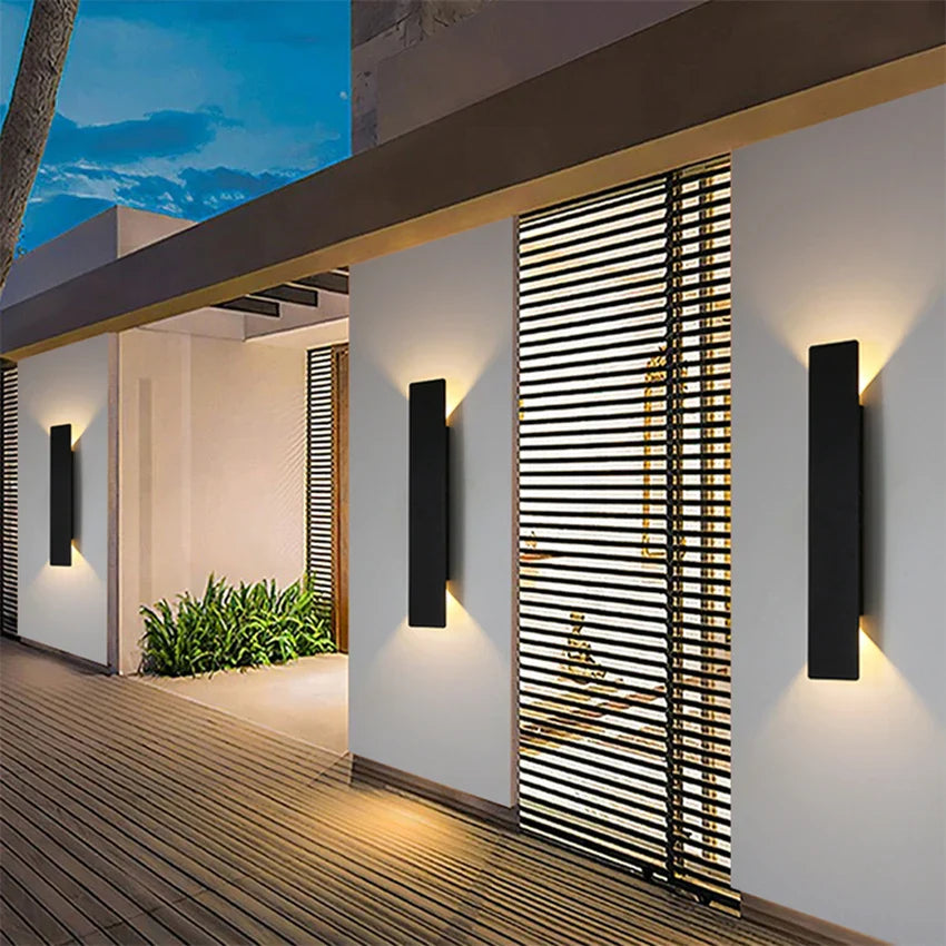 Utomhus Svart LED Vägglampa Aluminium Modern