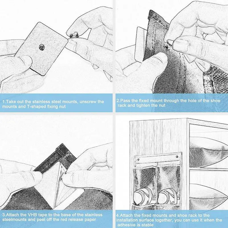 Carvallo MaxGrid Väggorganisatör med 6 fack | Hängande förvaringsväska | Non-woven & Fönster