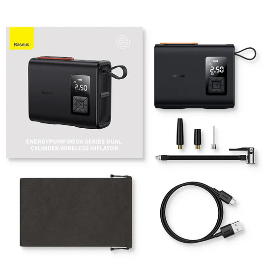 Carvallo X2 Batterikompressor | Dubbelcylinder-power | Automatisk tryckkontroll | Kompakt & trådlös