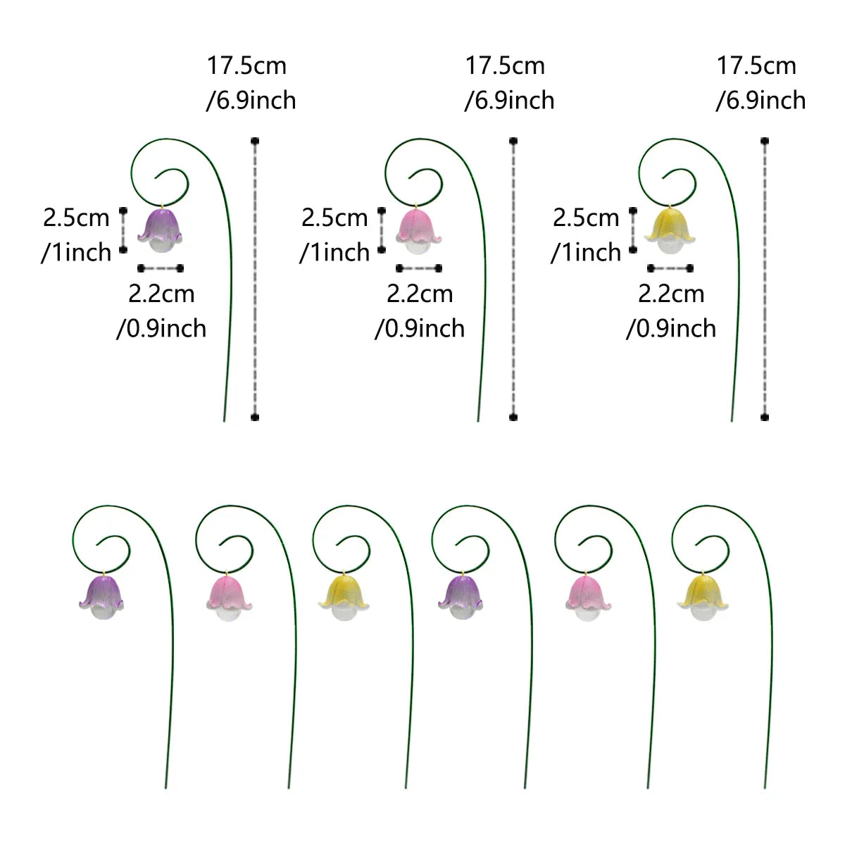 Carvallo Ewige Kungsängslilja | 9-delat Feodags-Dekorationsset | Miniatyrfigurer för Krukväxter, Bonsai & DIY-Landskap