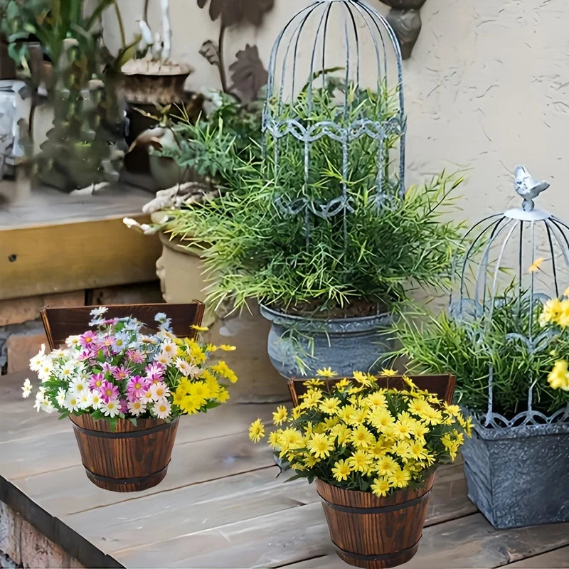 Träby Eimer Planter i fat-design för trädgård och terrass – Dekorativa blomkrukor av trä