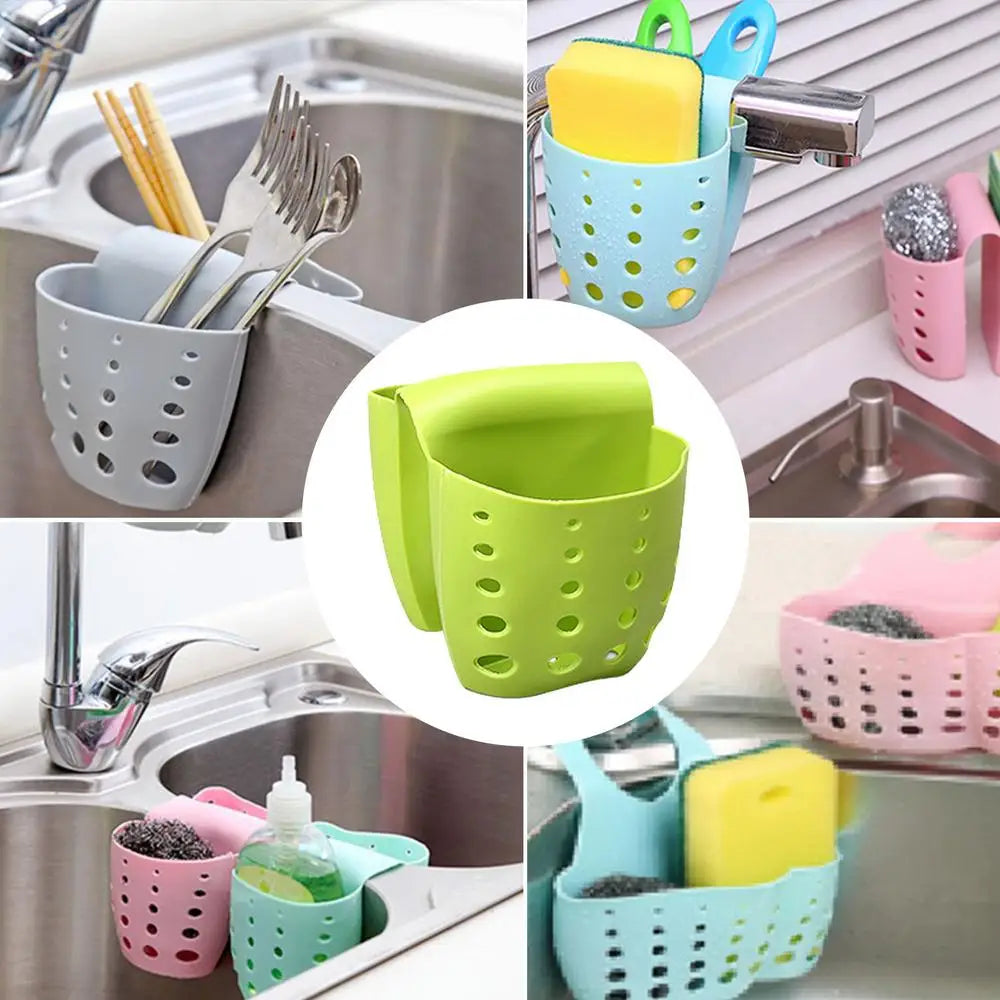 Carvallo-Organizer DuoGrip | Sadel-design i silikon för dubbelhandfat | Svamp- & tvål-hållare | Flexibel & halkfri