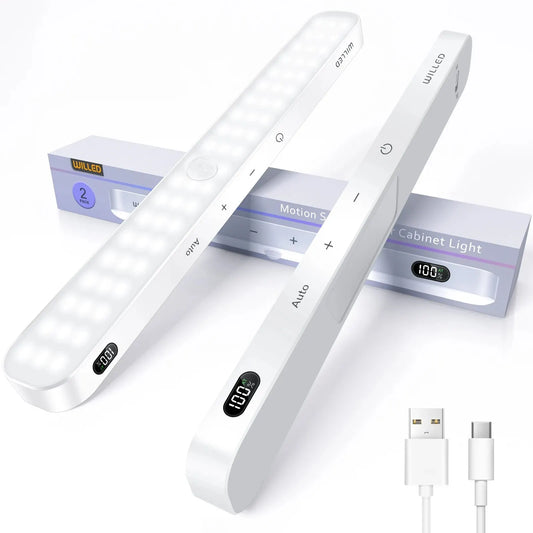 Carvallo LED ljusskena | Med rörelsesensor & batteriindikator | Uppladdningsbar | För skåp, kök & hall