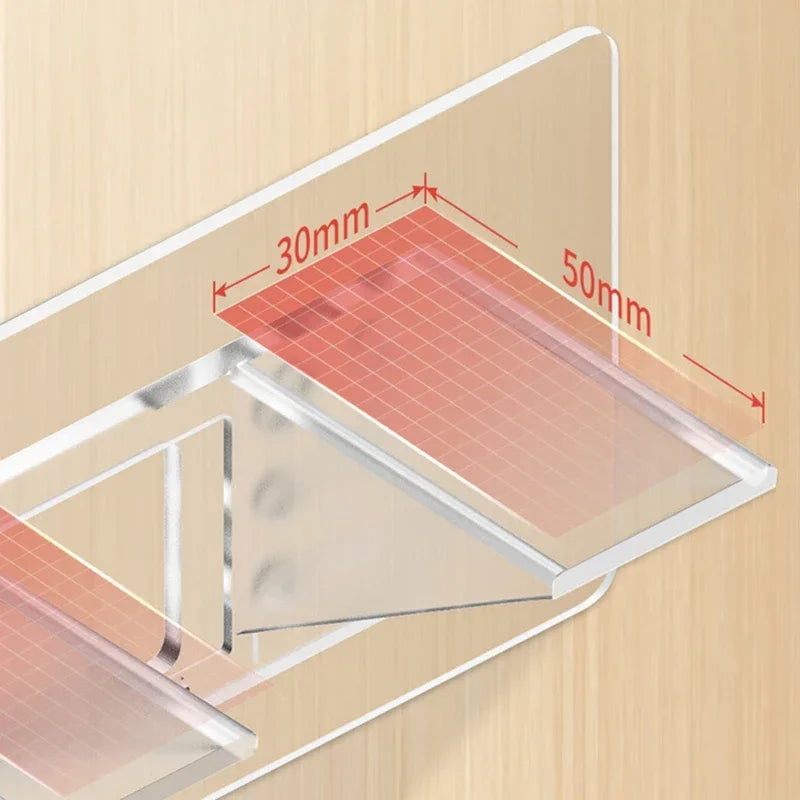 Carvallo ClearFix | Transparent shelf and drawer divider | For cabinets, compartments & bookshelves | 15×7 cm