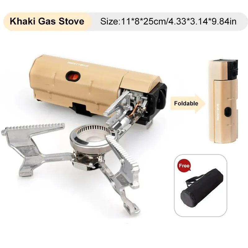 Carvallo Gaskocher FLAMETRA FoldPro 2670W | Fällbar & Bärbar | Rostfritt stål | Med tändning & säkerhetssystem