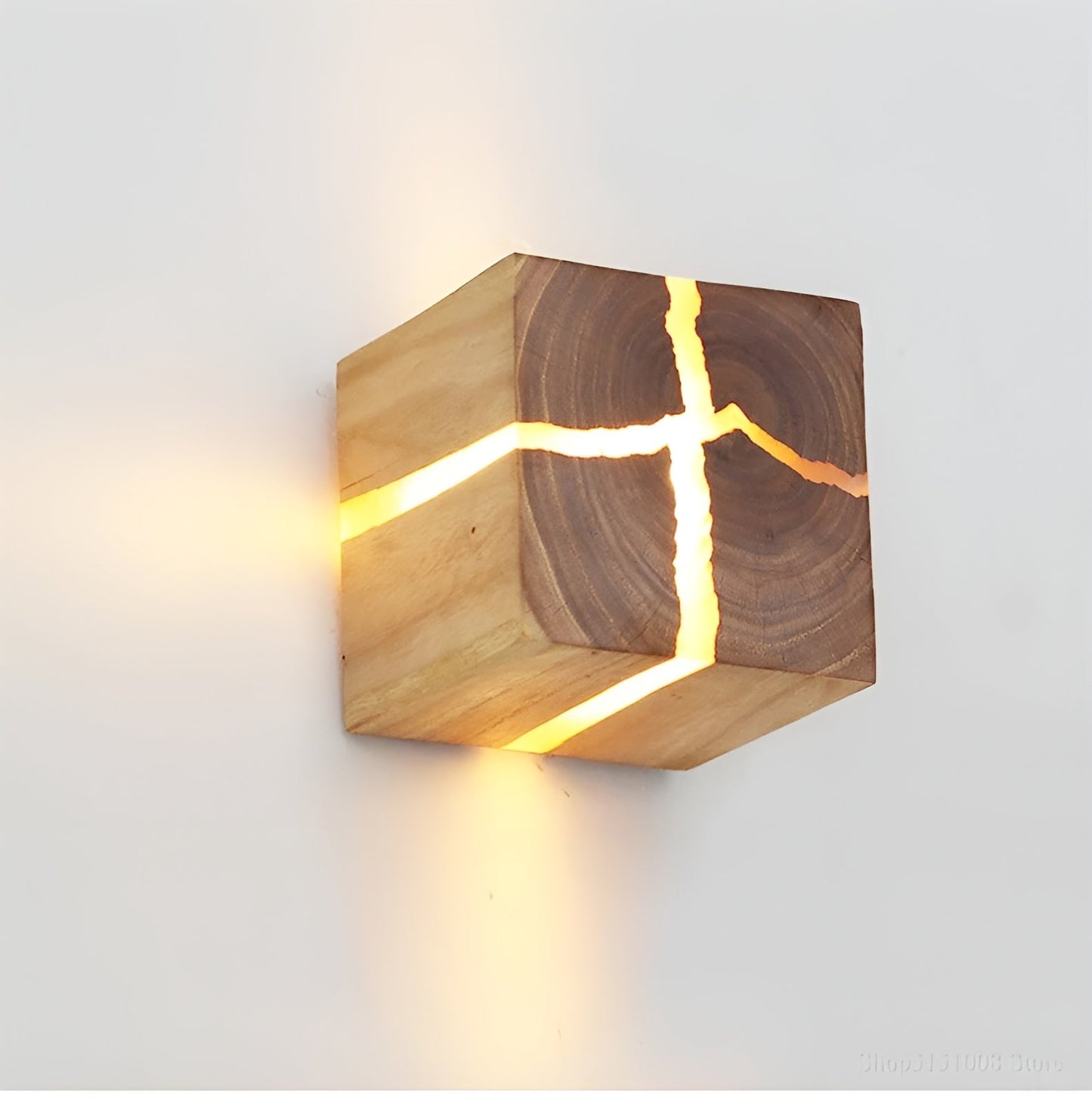 LED-bordslampa i kubform – Modern design av trä | Stilig för vardagsrum och sovrum