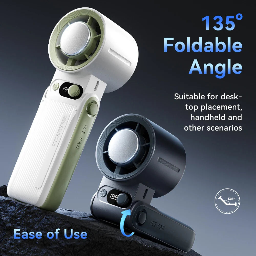 Carvallo 3-i-1 Bärbar Fläkt F5PRO | Hängande, Bord- & Handfläkt | 38000 mAh Batteri | LED-display & Omedelbar kylning