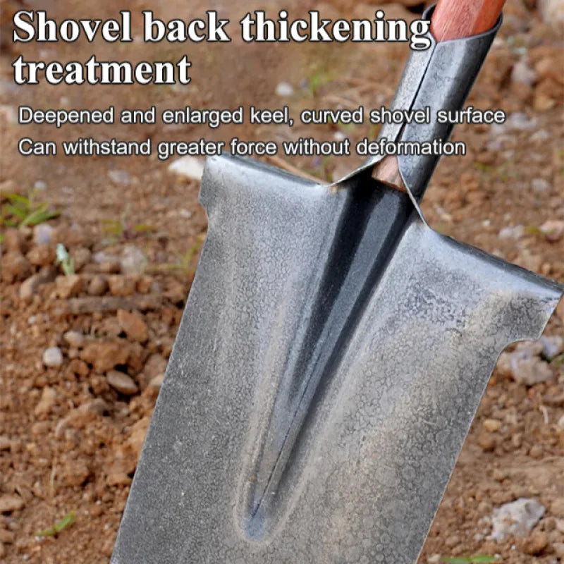 Carvallo Vollstålspade i manganstål | Härdad & Extra Tjock | För jordarbete, plantering & rotgrönsaker – Proffs-trädgårdsskyffel