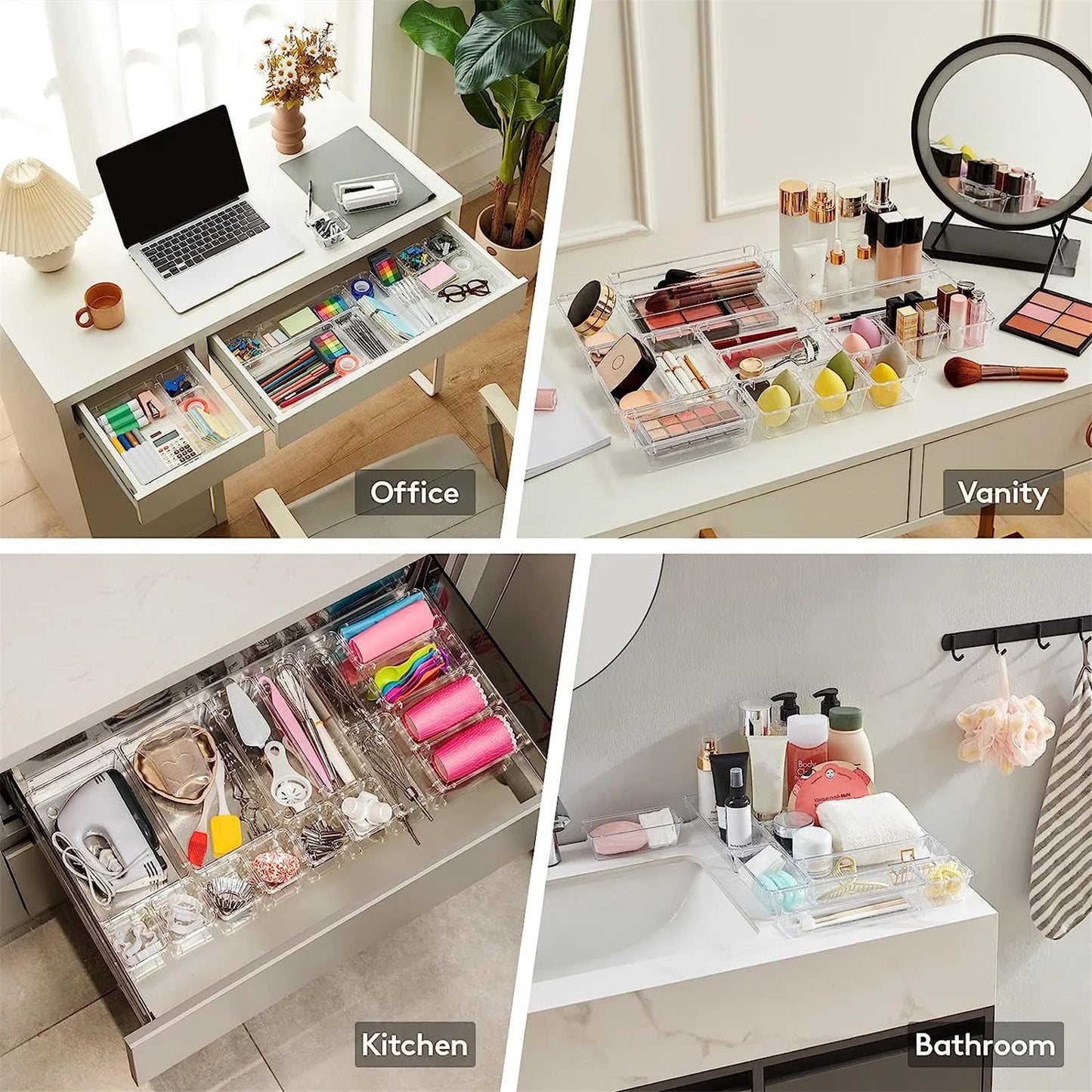 Carvallo Organizer Set | 18-delar | Transparent & Mångsidig | OrdixClear® Förvaringssystem