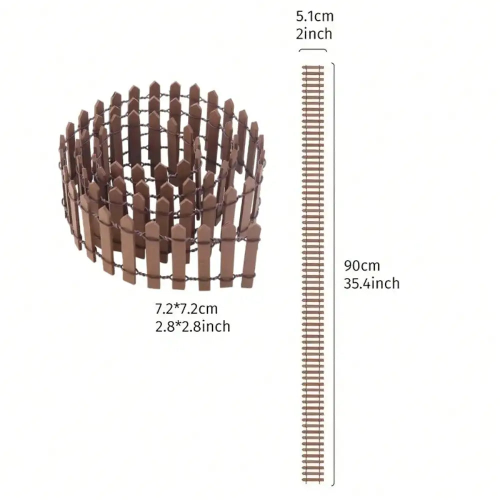 Carvallo Miniature Wooden Fence for Fairy Garden & Decor | 1 Piece | For Flower Pots, Mini Landscapes & Room Decor | Natural Decor for Home & Garden