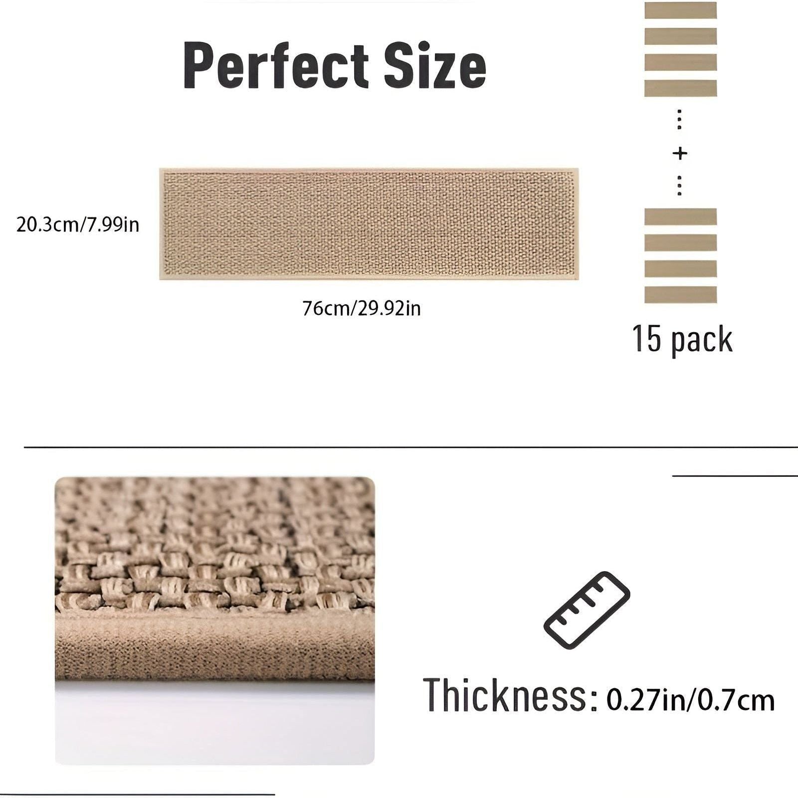 SafeStep Mat - 15 Del Antiskid Säkerhetsgummitrappmatta