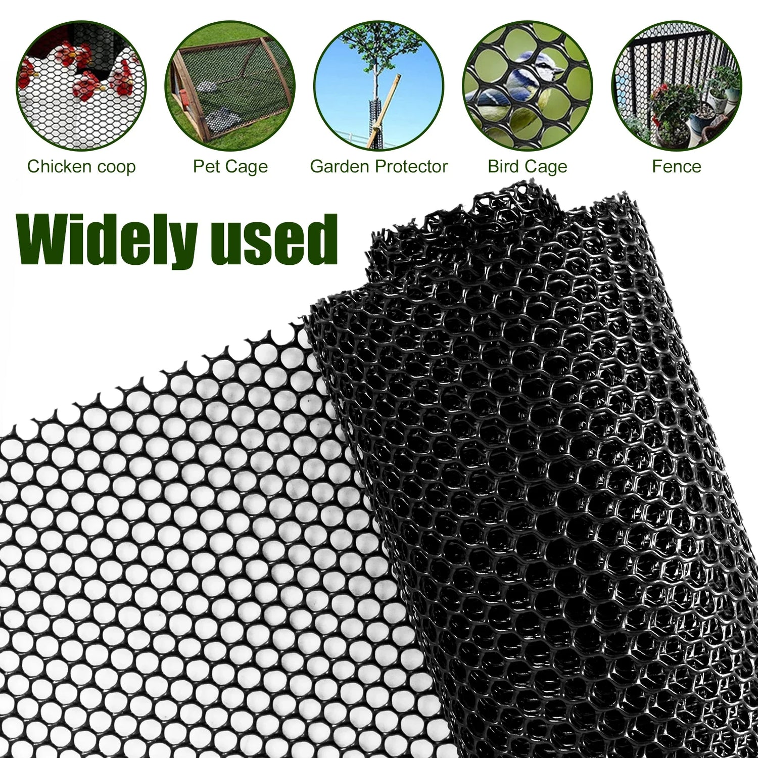 Carvallo Mesh | Plaststängselnät för trädgård &amp; stångskydd | 300 × 40 cm / 600 × 40 cm | Väderbeständig &amp; kan anpassas