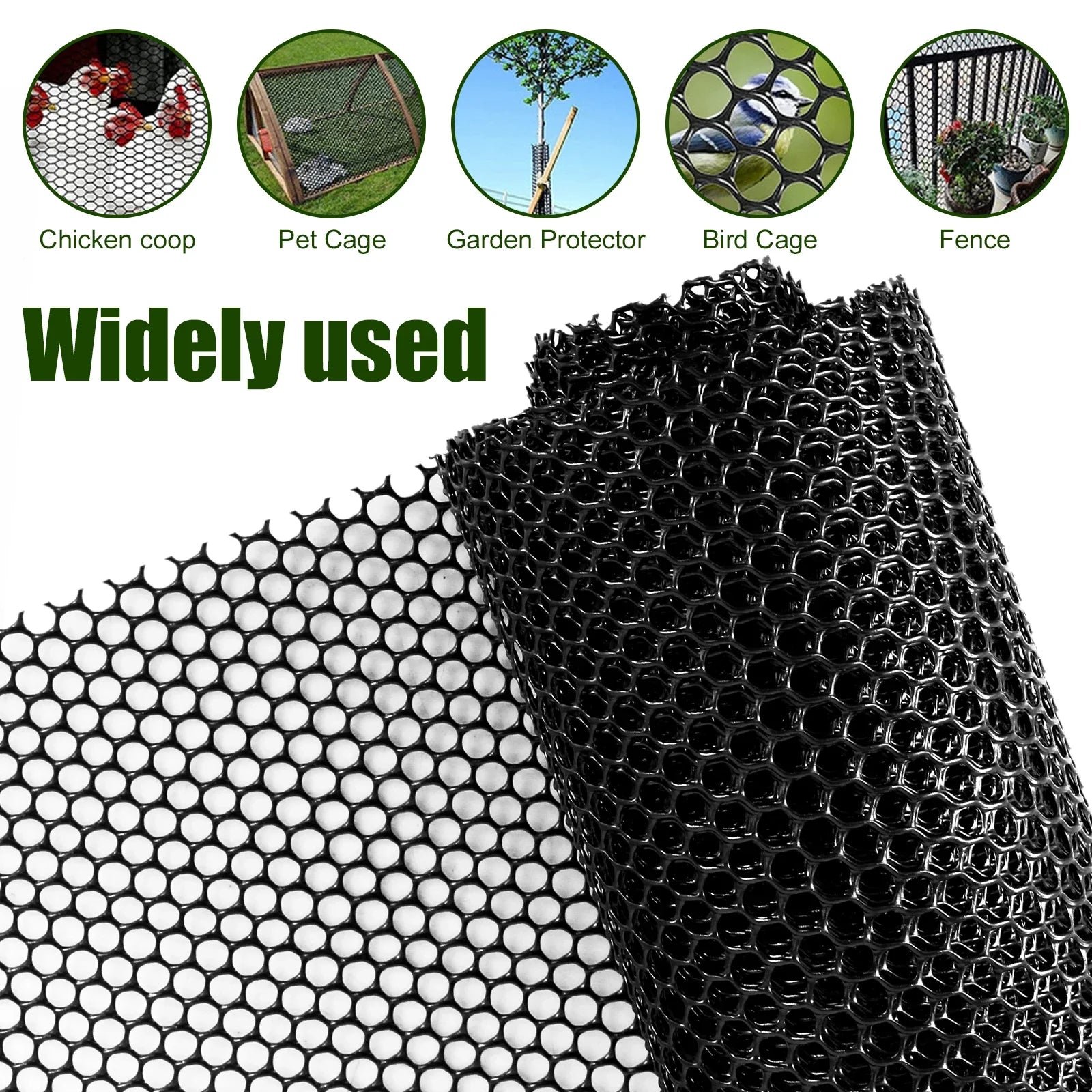 Carvallo Mesh | Plaststängselnät för trädgård &amp; stångskydd | 300 × 40 cm / 600 × 40 cm | Väderbeständig &amp; kan anpassas