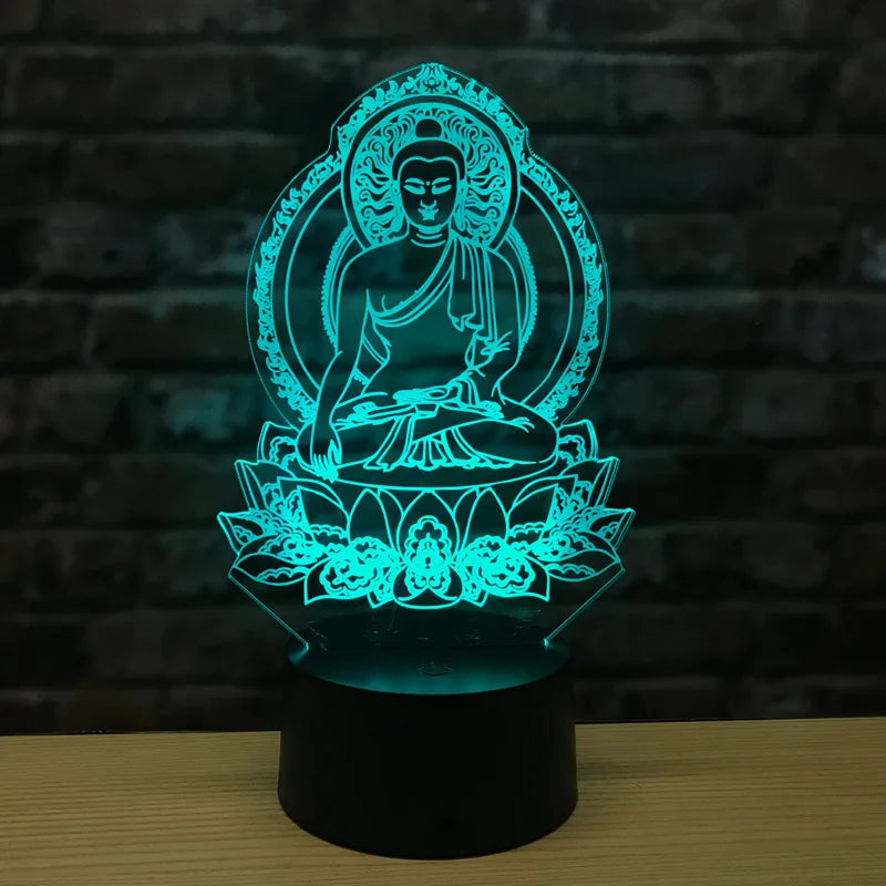LumiBuddha - 3D LED Nattlampa med Färgförändring och Meditativ Atmosfär