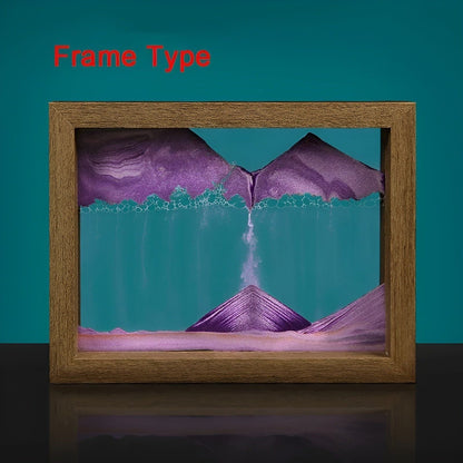 Sands bild med rörelseffekt – Fängslande väggdekoration i träram | Fyrkantigt format