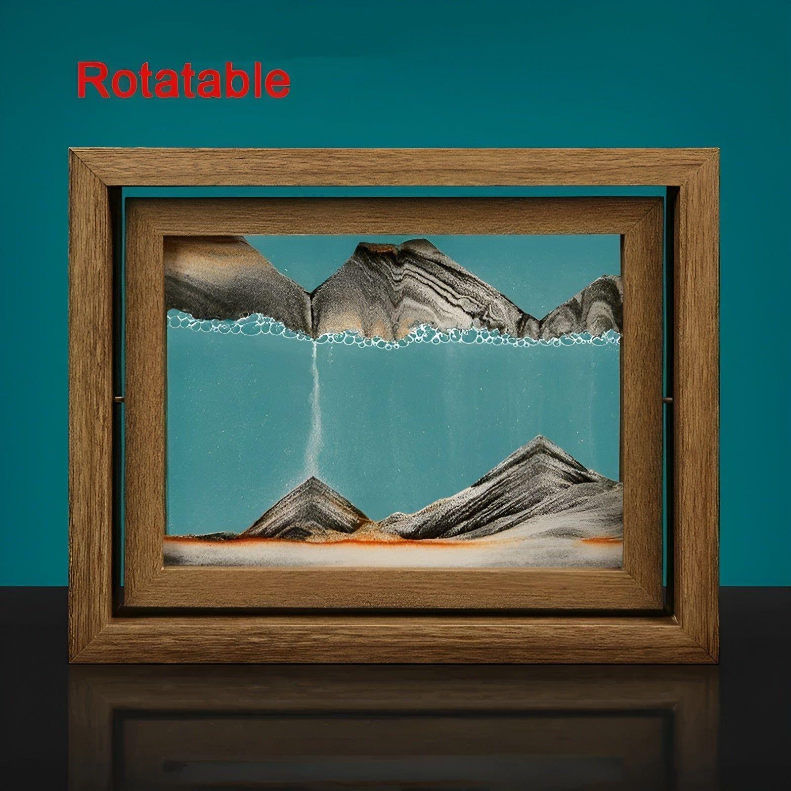 Sands bild med rörelseffekt – Fängslande väggdekoration i träram | Fyrkantigt format