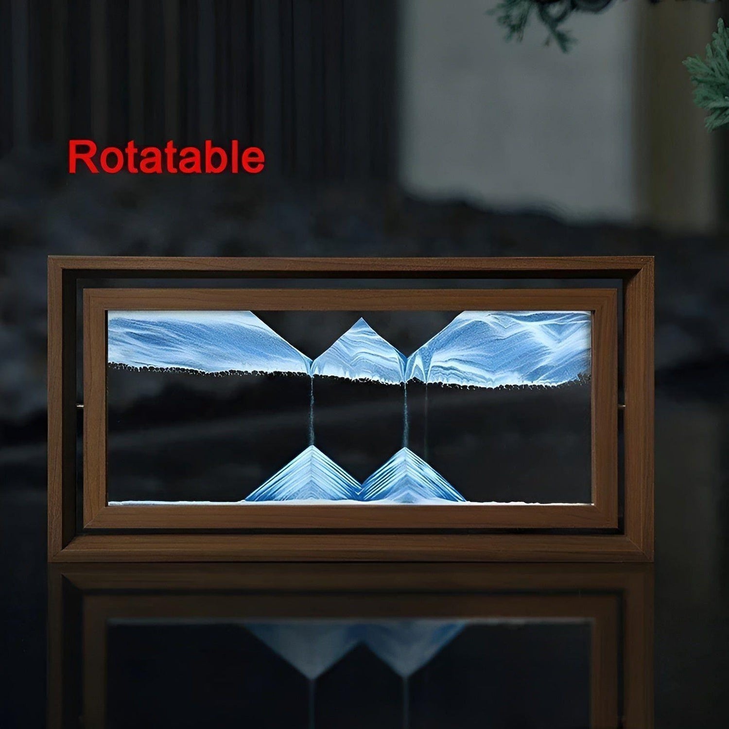 Sands bild med rörelseffekt – Fängslande väggdekoration i träram | Fyrkantigt format