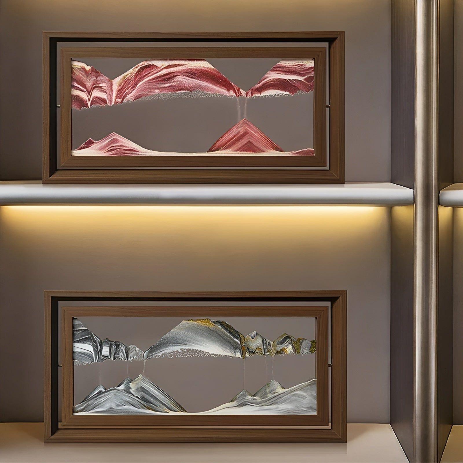 Sands bild med rörelseffekt – Fängslande väggdekoration i träram | Fyrkantigt format