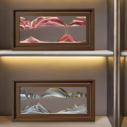 Sands bild med rörelseffekt – Fängslande väggdekoration i träram | Fyrkantigt format