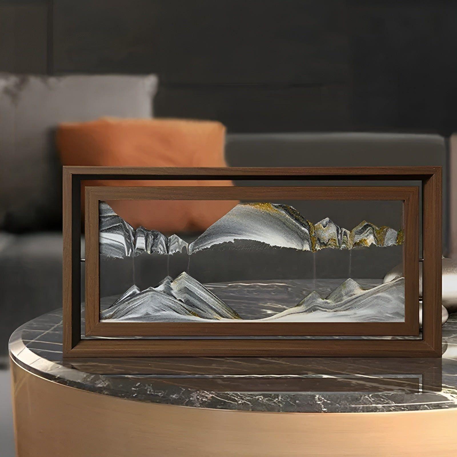 Sands bild med rörelseffekt – Fängslande väggdekoration i träram | Fyrkantigt format