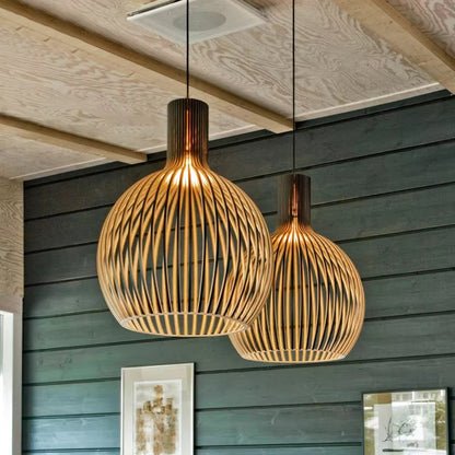 Lunorb | Handgjord bambus plafondlampa