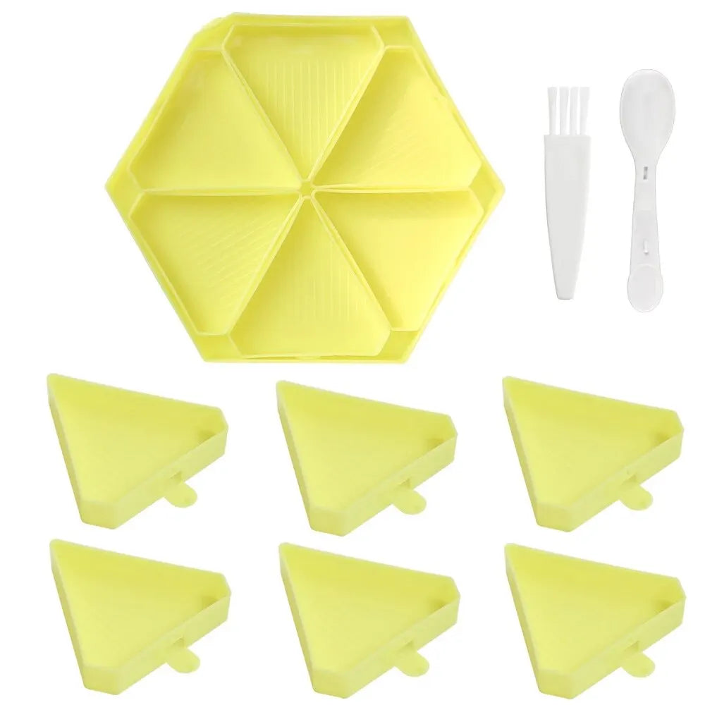 Carvallo 6-Fack Palettset | Sexkantig Diamond Painting-skål | Organizer för stenar & pärlor | Inklusive sked & borste