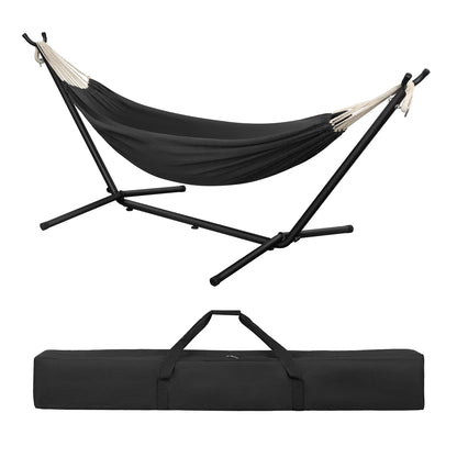 Lunava Rest | Bärbar dubbel hängmatta med stålram för trädgård och camping