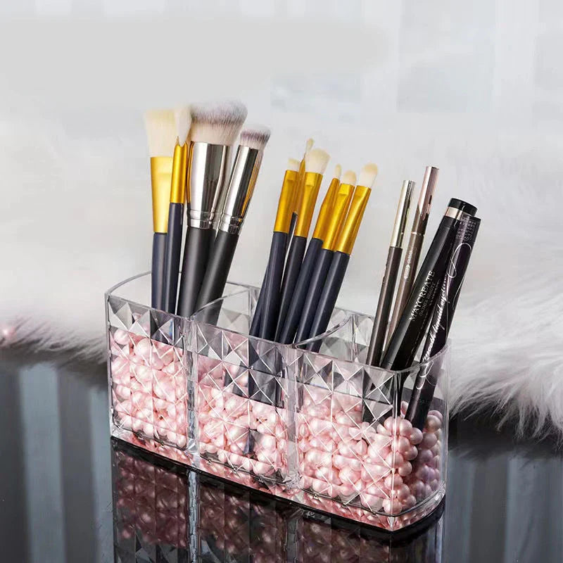 Carvallo-Organizer GlamHive Diamond | Spegel-dörr-ask med rombmönster | 3 fack