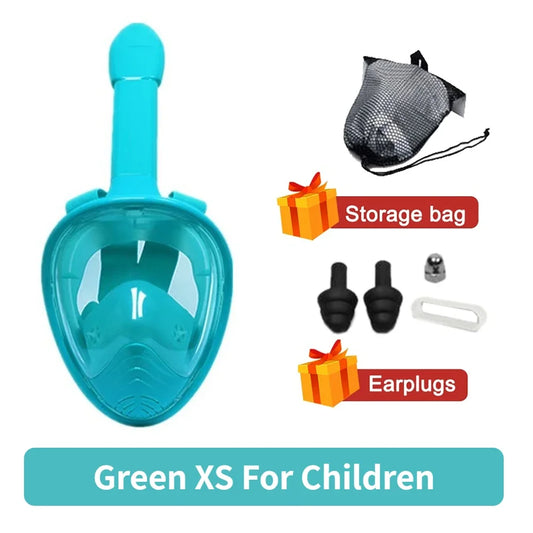 Carvallo Snorkelmask Helansikte | 180° Panorama View | Anti-dimma & läcksäker | För barn, ungdomar & vuxna