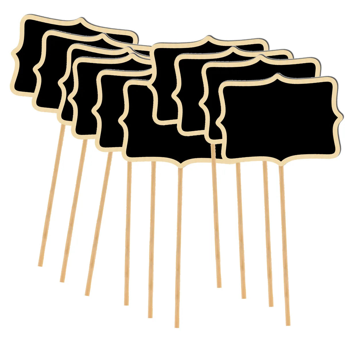 Carvallo GreenNote Wood | 10-pack tavlor av trä | Återanvändbara trädgårdsmarkörer för rabatter, krukor & balkong