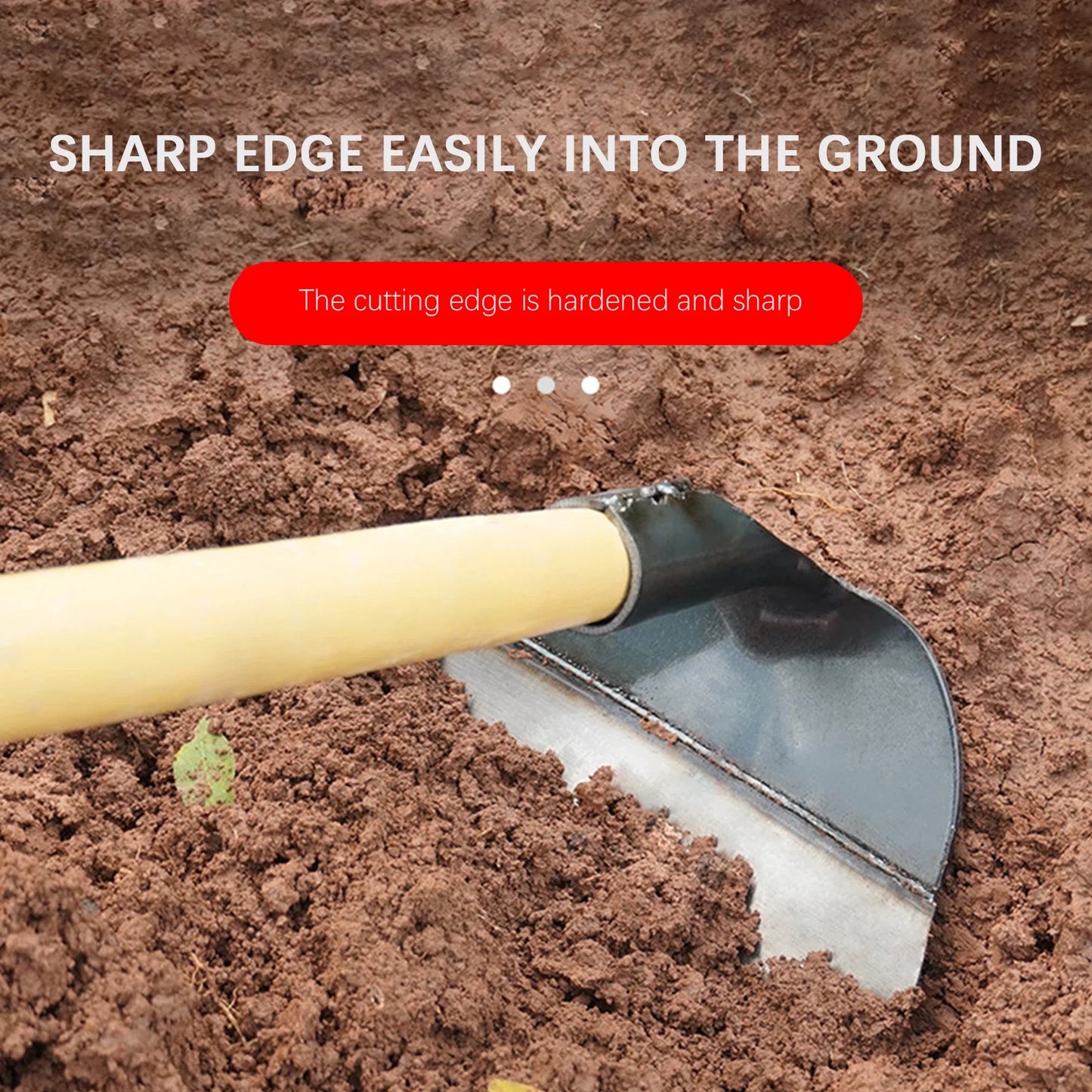 Carvallo Handhacka utan skaft | Högkvalitativ ogräshacka av kolstål | För rensning, jordlossa och grönsaksodling – Olika storlekar