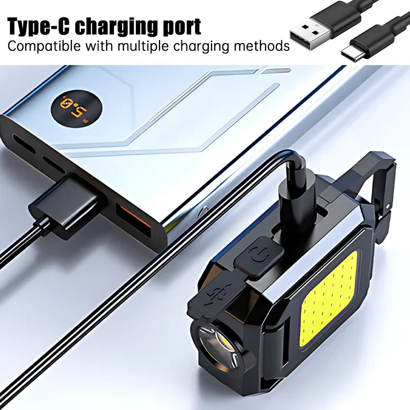 Carvallo Mini Ficklampa | 1000 Lumen | Magnetisk & Återuppladdningsbar | Med flasköppnare & karbinhake