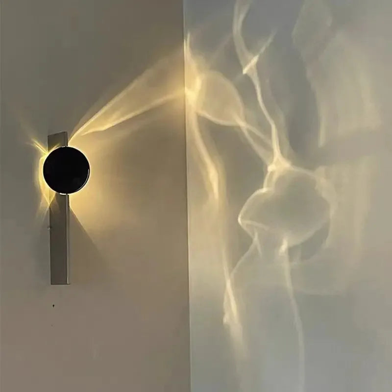 RippleGlow - Lyxig Roterande Vägglampa för Sovrum och Vardagsrum