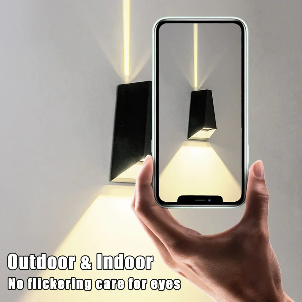 Carvallo WallBeam LED vägglampa utomhus & inomhus | IP66 vattentålig | Varma vita ljus | 4W/5W/6W | Svart